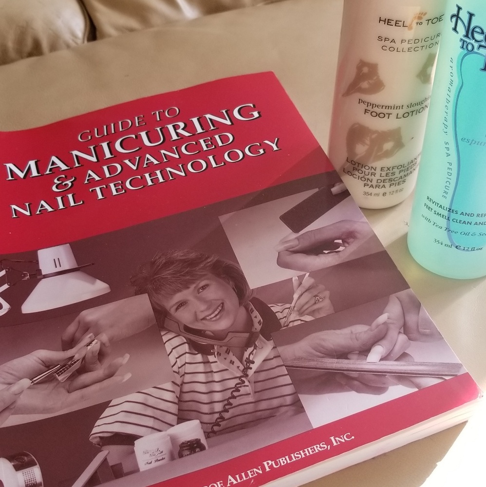 Manicuring book, foot lotion, foot soak
